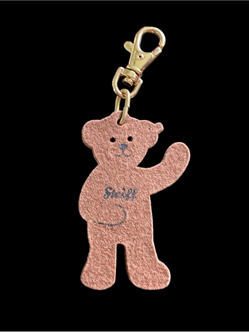 Vintage Felt Steiff Brown Bear Keychain